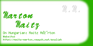 marton maitz business card